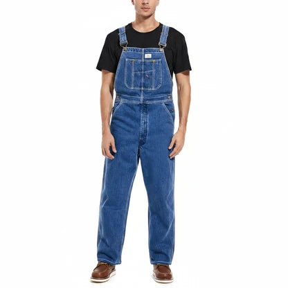 💝💝Last Day Promotion🔥Men's Denim Bib Overalls, Workwear with Adjustable Straps and Convenient Tool Pockets