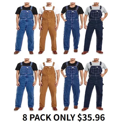 💝💝Last Day Promotion🔥Men's Denim Bib Overalls, Workwear with Adjustable Straps and Convenient Tool Pockets