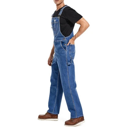 💝💝Last Day Promotion🔥Men's Denim Bib Overalls, Workwear with Adjustable Straps and Convenient Tool Pockets