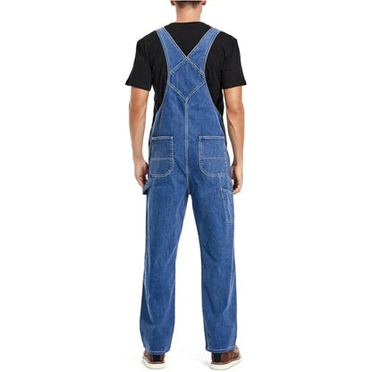 💝💝Last Day Promotion🔥Men's Denim Bib Overalls, Workwear with Adjustable Straps and Convenient Tool Pockets