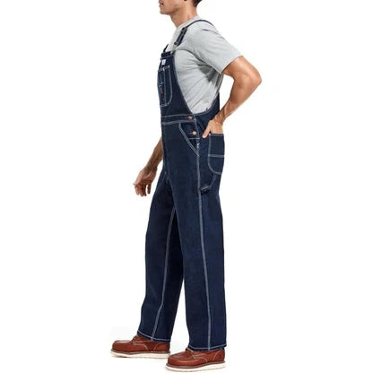 💝💝Last Day Promotion🔥Men's Denim Bib Overalls, Workwear with Adjustable Straps and Convenient Tool Pockets