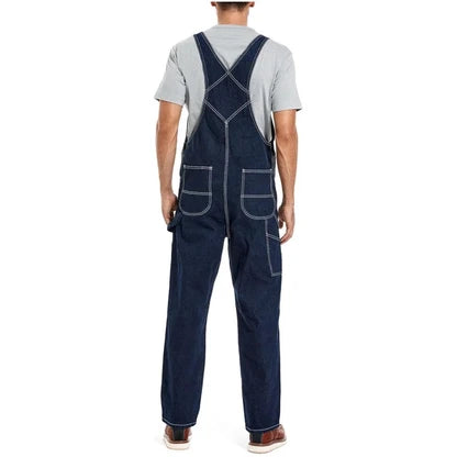 💝💝Last Day Promotion🔥Men's Denim Bib Overalls, Workwear with Adjustable Straps and Convenient Tool Pockets